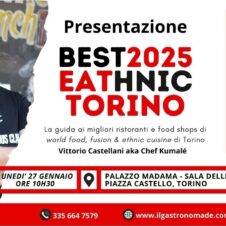 Una città, quattro continenti: con Best Eathnic Torino 2025 alla scoperta dei migliori ristoranti e foodshops etnici. La seconda edizione della guida del giornalista “gastromade” Vittorio Castellani (chef Kumalé) sarà presentata lunedì 27 gennaio alle 10,30 a Palazzo Madama. E si lavora al circuito cittadino dei locali che propongono le “cucine dal mondo”